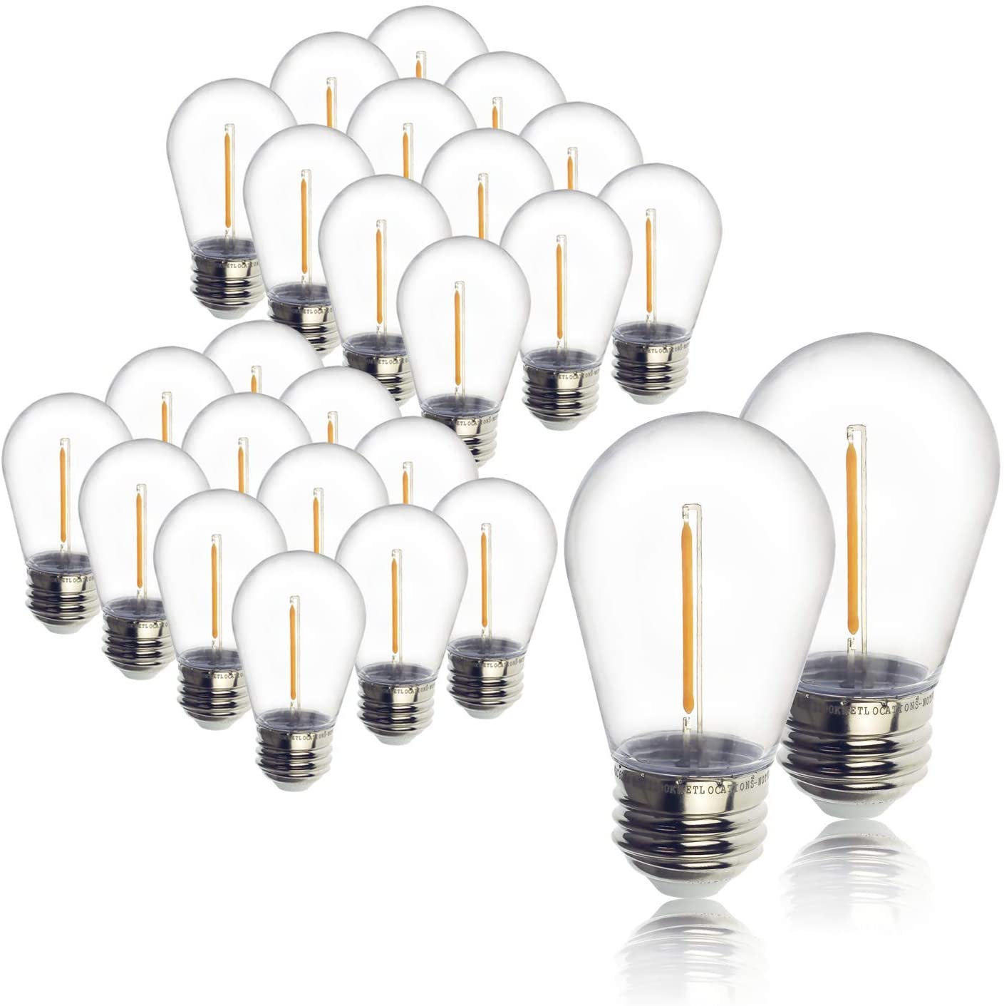 Jslinter S14 LED String Light Bulbs - 24 Pack